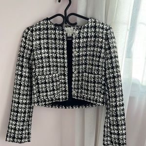 H&M tweed blazer jacket XS